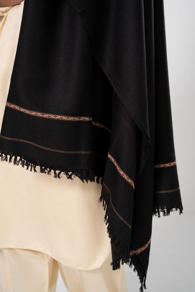 Men Shawls - Pure Pashmina Shawal (  Black  )